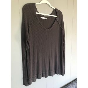Maurices Long Sleeve Grey with Frail Trimming